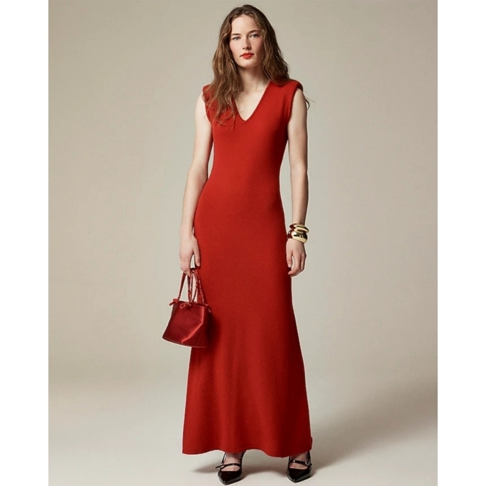 J.Crew Spring Street Featherweight Cashmere V-Neck Sweater-Dress
